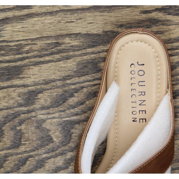 NWT Journee Collection Womens Rayna Heeled Sandal RAYNA-SANDAL Brown 9M - Picture 12 of 12